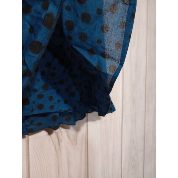 Loft Outlet Shirt Ladies Extra Large Blue Black Polka Dot Sleeveless Semi Sheer - Picture 4 of 6